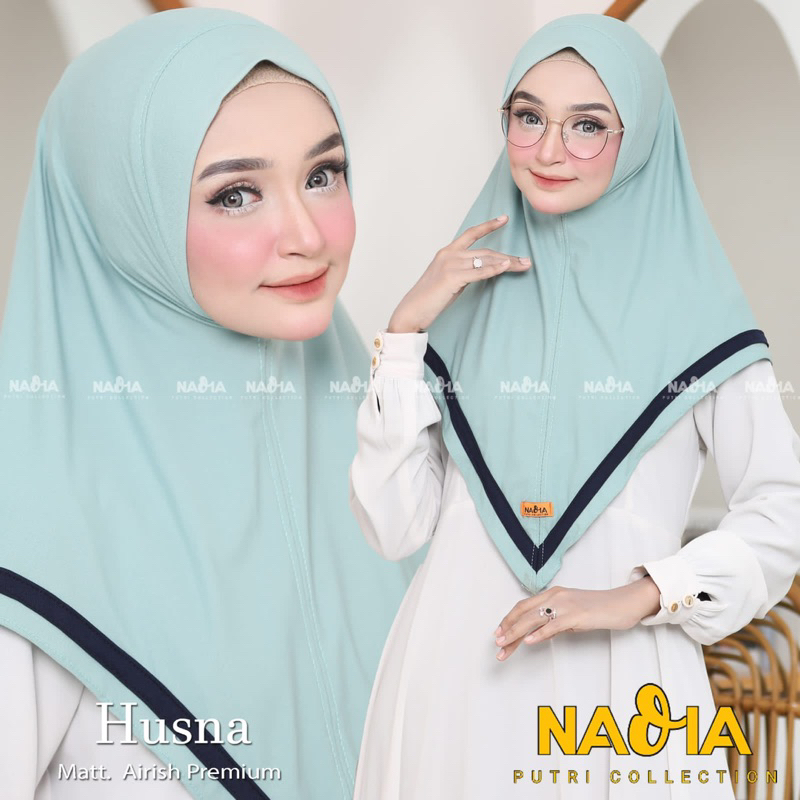 HUSNA By Nadia Putri Collection Original Hijab Instan Antem Jersey Airis Premium Kerudung Bergo Lish