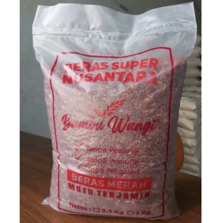 

Beras Merah Sosoh - Merk Bambu Wangi 2,5 KG