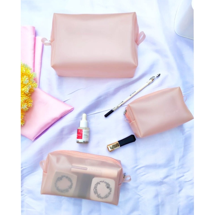 Pouch Transparant Makeup Cosmetic Travel / Dompet Kosmetik
