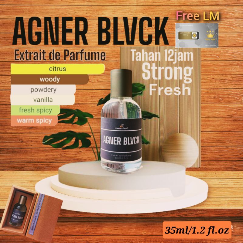 Extrait de Parfume Agner Blvck 35ml Free LM Wangi Tahan 12 Jam