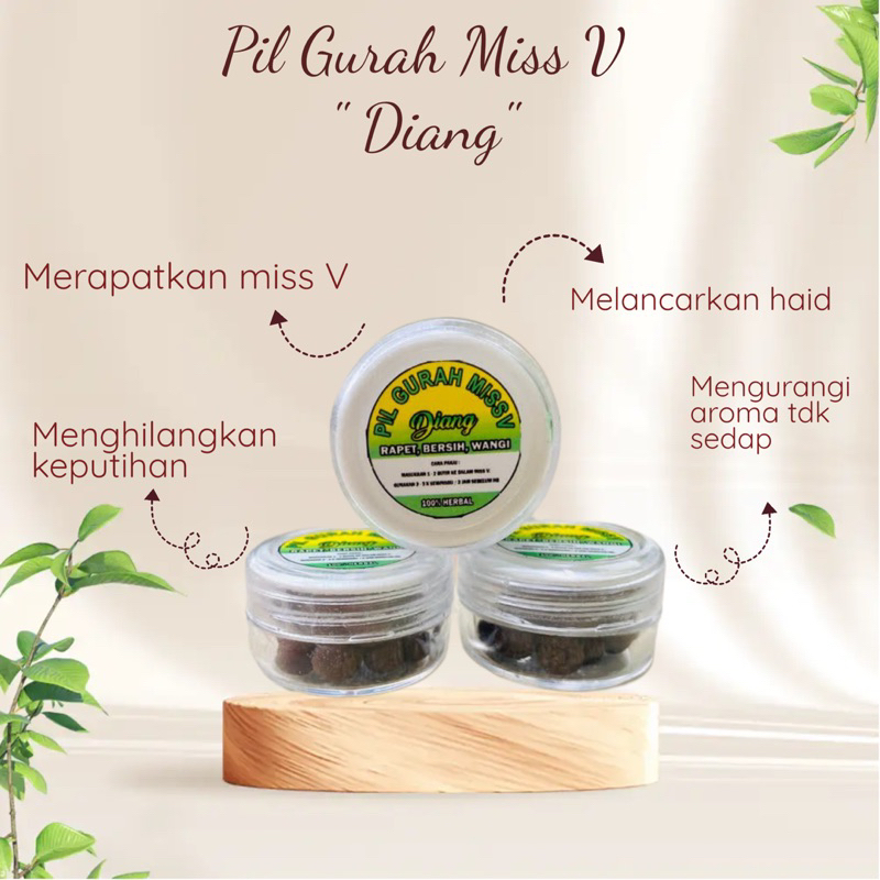 PIL GURAH MISS V DIANG /HERBAL PIL WANITA DAYAK/PIL HERBAL KEWANITAAN/PIL PERAPAT MISSV/RAMUAN DAYAK