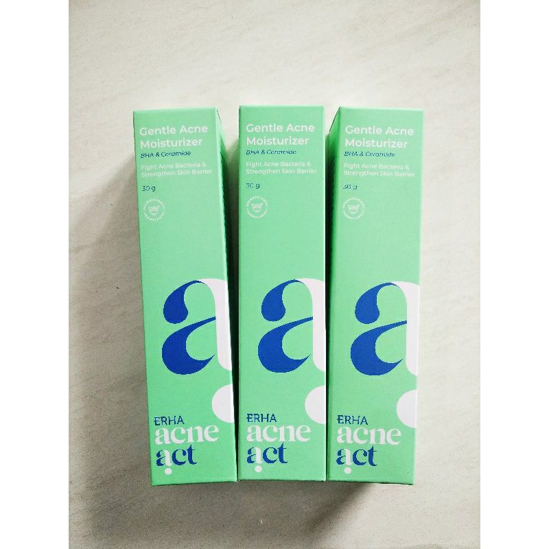 ERHA Acneact BHA &amp; Ceramides Gentle Acne Moisturizer 30g Krim Pelembab Wajah