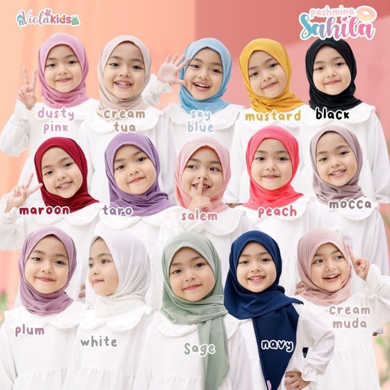 PASTAN SAHILA VIOLAKIDS | JILBAB ANAK PEREMPUAN |PASHMINA INSTAN