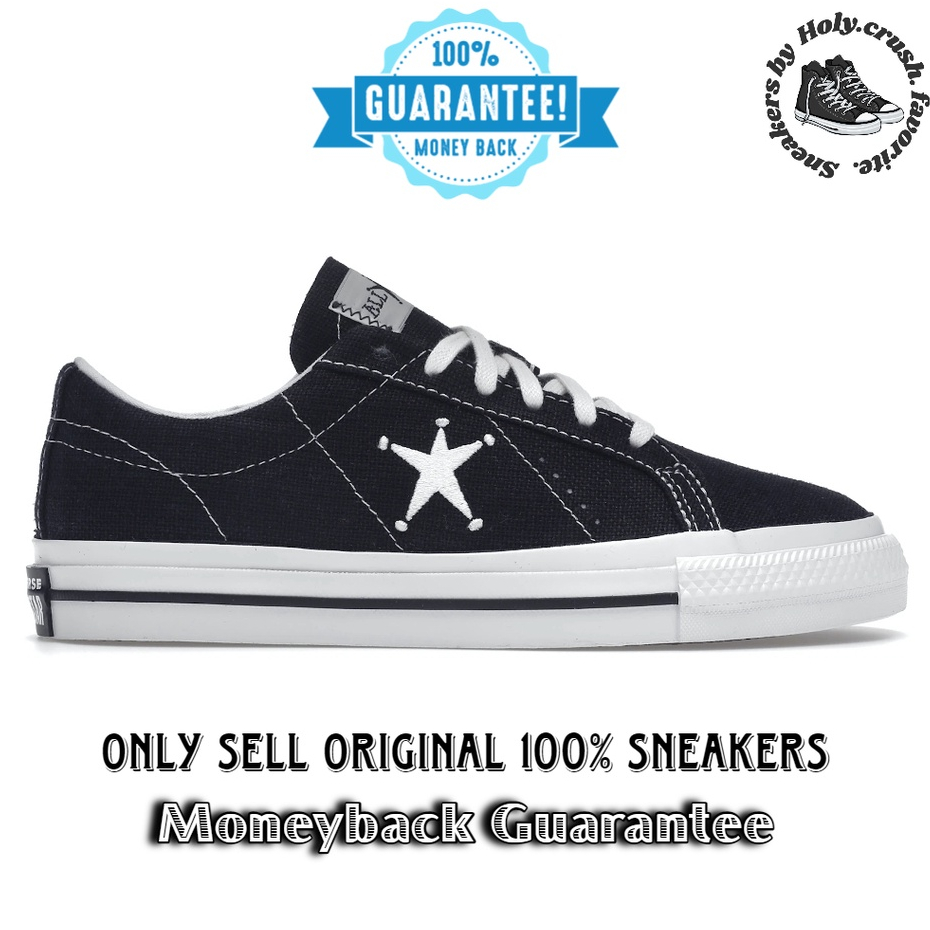 Converse One Star x Stussy Black White with Black Hemp - Original 100% Resmi PT.MAP