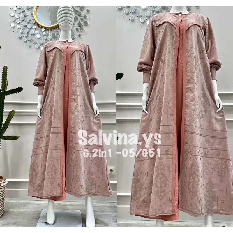 Gamis salvina 2in 1 / gamis salvina kringkle