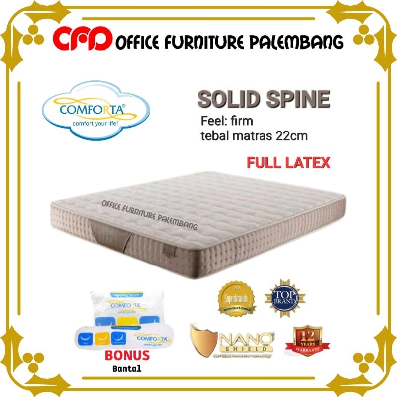 matras full latex comforta solid spine kasur springbed latex murni
