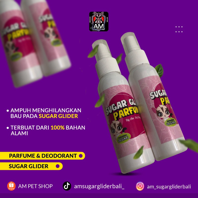 PARFUME SUGAR GLIDER. PEWANGI SUGAR GLIDER. DEODORANT SUGAR GLIDER. PENGHILANG BAU PADA SUGAR GLIDER