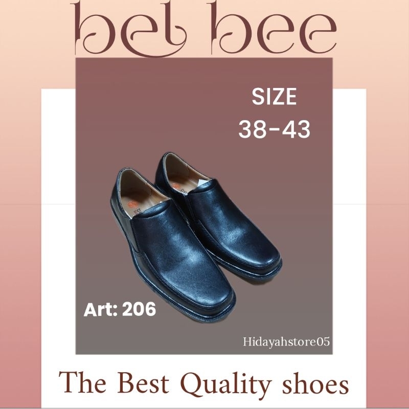 Sepatu Pantofel Kulit Pria Sol Datar Lancip Warna Hitam