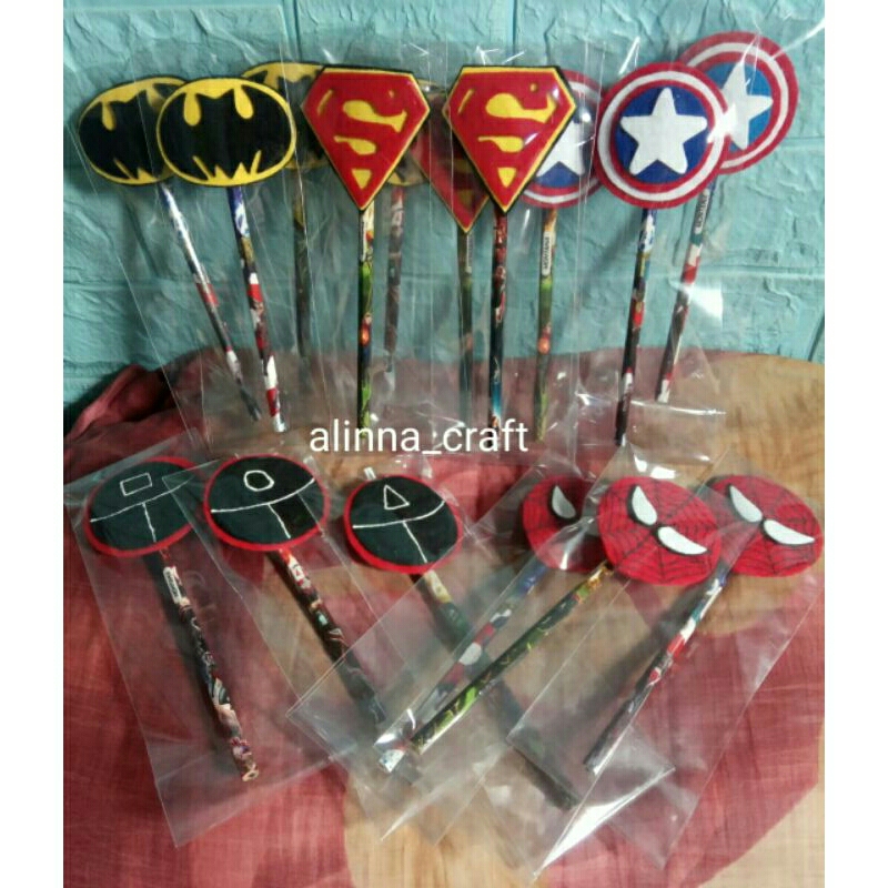 

pensil hias / hiasan pensil flanel karakter cowok