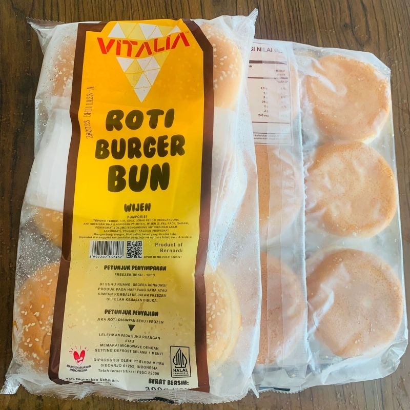 

roti burger wijen isi 6 besar