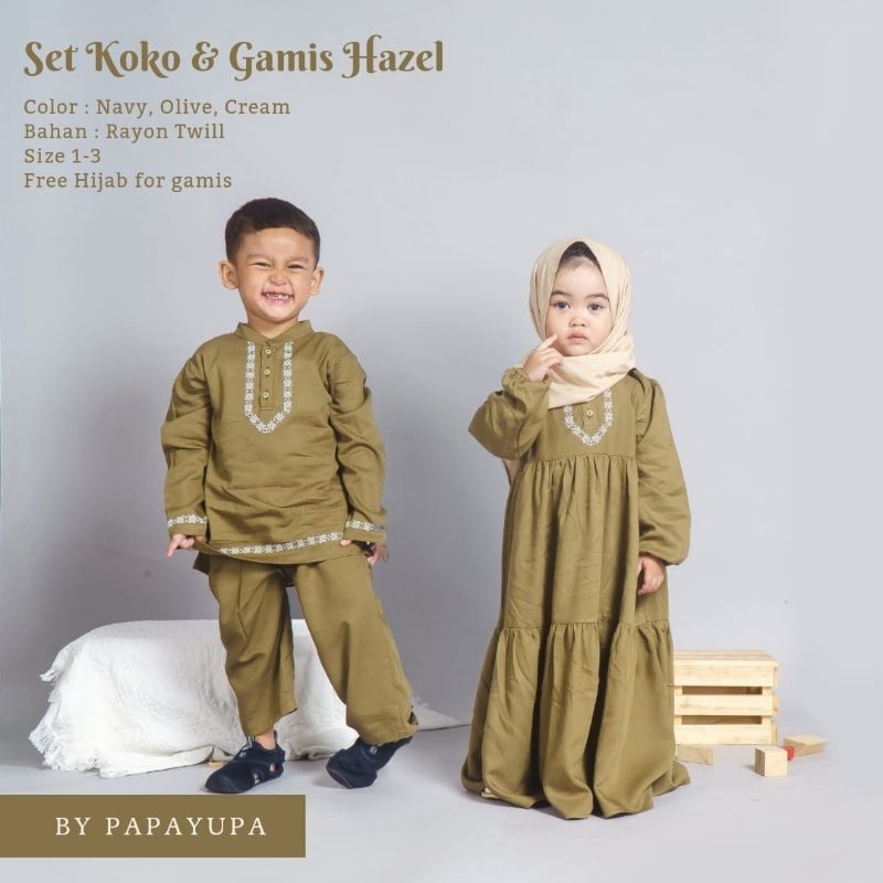 Ready Koko &amp; gamis Hazel by PAPAYUPA Estimasi size 1-3 thn