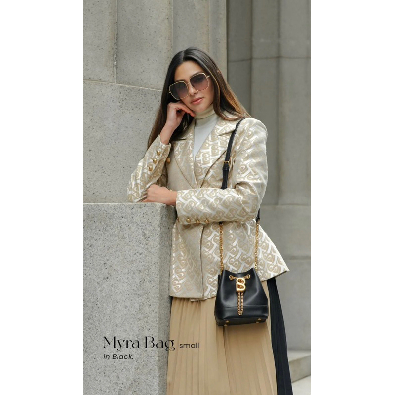 MYRA BAG BUTTONSCARVES BLACK SMALL ORI