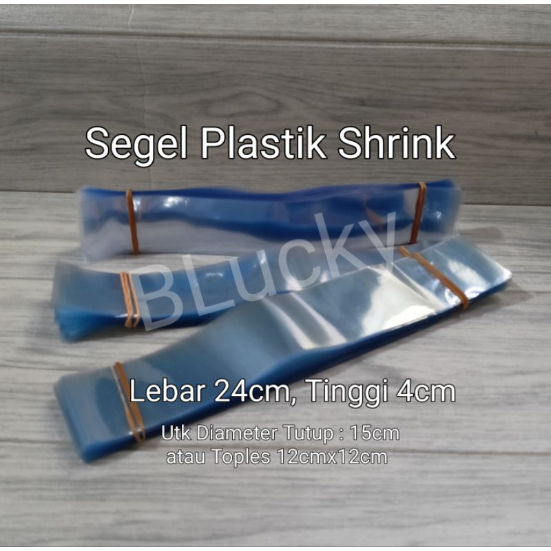 

100pcs Segel Plastik Shrink Lebar 24cmx4cm untuk Toples 12cmx12cm atau Toples Berdiameter 15cm