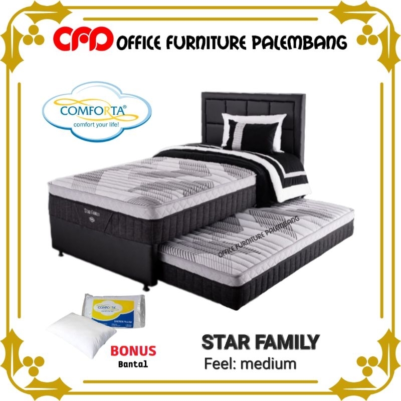 springbed 2in1 comforta star family bed sorong matras kasur dorong