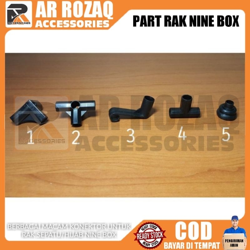 [NINE BOX] SIKU / KONEKTOR / PENYAMBUNG PIPA RAK SEPATU COVER / LEMARI BAJU PORTABLE UKURAN 12,9MM -