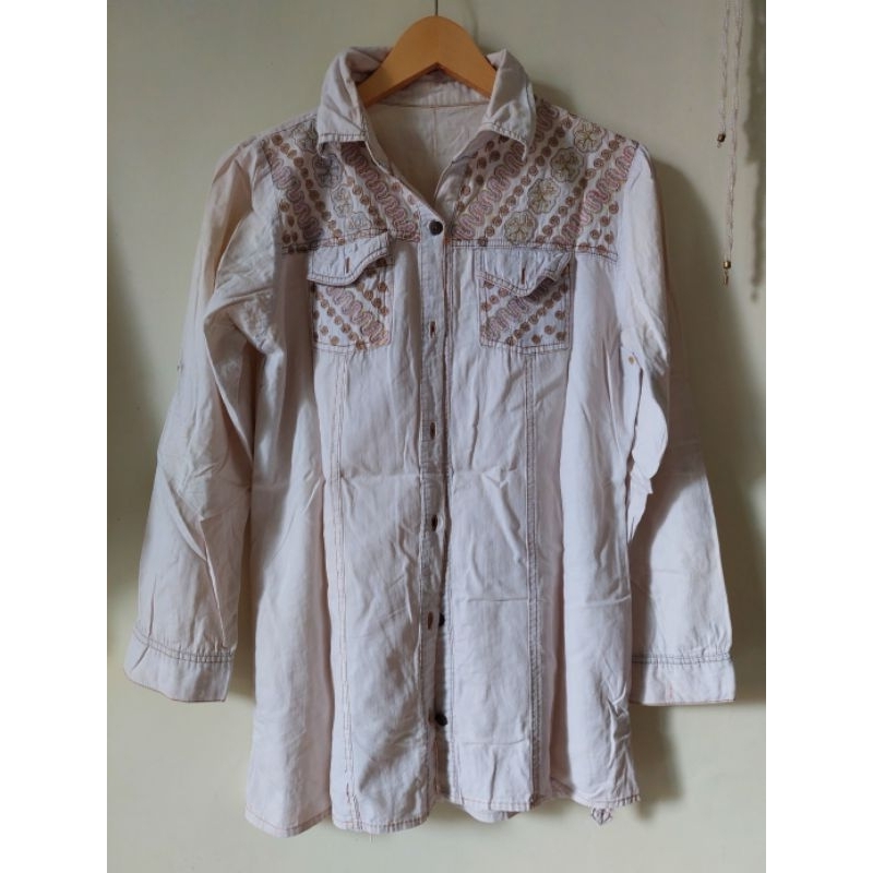 kemeja putih bordir (preloved)