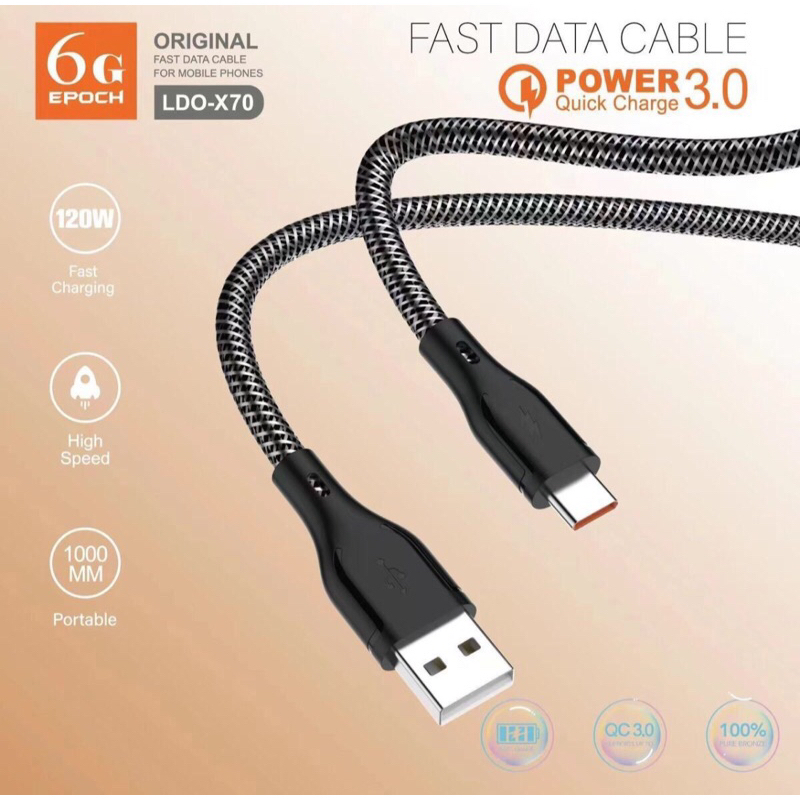 Kabel Data X70 120W 6G Fast Charging