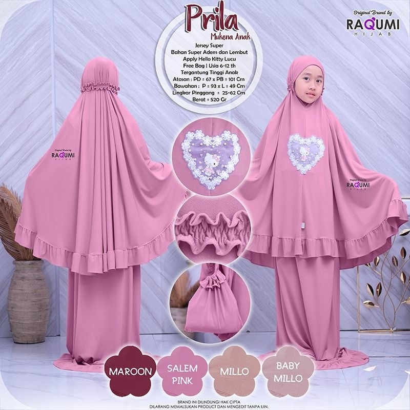 PRILA  RAQUMI MUKENA ANAK PREMIUM MUKENA ANAK ORIGINAL elea smuawrna