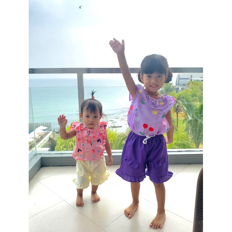 BABYMOI | Ghania One Set |Setelan  Baju Anak perempuan Motif 1-5 Tahun