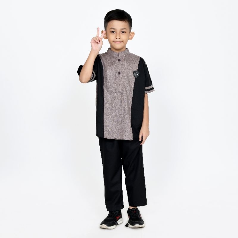 Set Koko Kurta Anak Cowok dan Remaja 2-15 tahun Al Muslim Katun Madinah Fodu