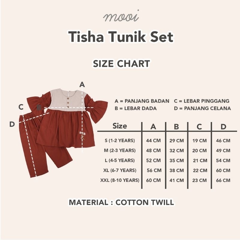 Tisha Tunik Set mooi/setelan anak tunik 1-10thn