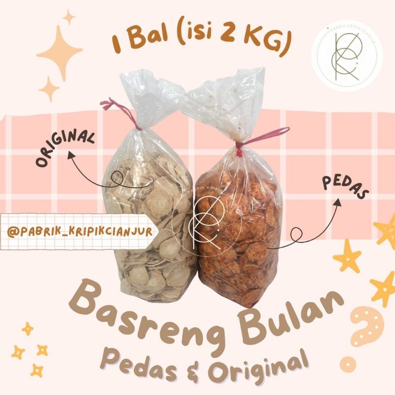 

1 Bal Basreng Bulan Pedas Cikruh dan Original isi 2kg