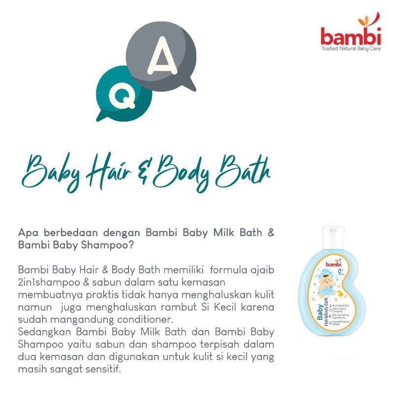 Bambi Baby Hair &amp; Body Bath 2 In 1 - Sabun Sampo Bayi