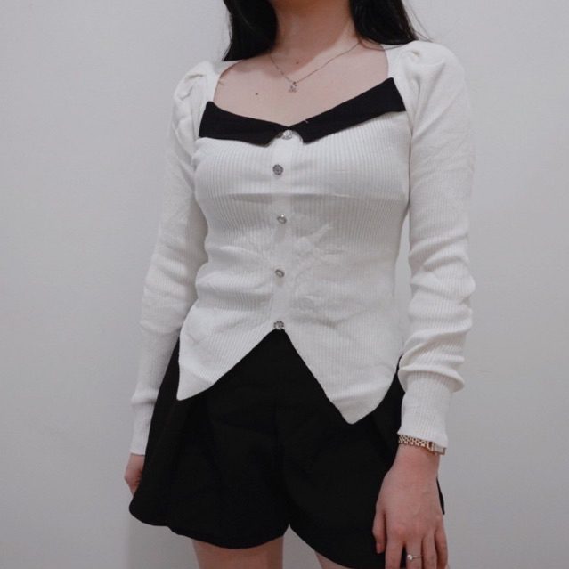 [LUXE.DLABEL] - F7 TOP [ Atasan Rajut Wanita Atasan Rajut Import wanita Atasan lengan panjang rajut Kaos wanita Vest wanita Atasan Wanita Atasan Halter tank Korea wanita Korean top Croptop Croptee Atasan perempuan Top premium quality]