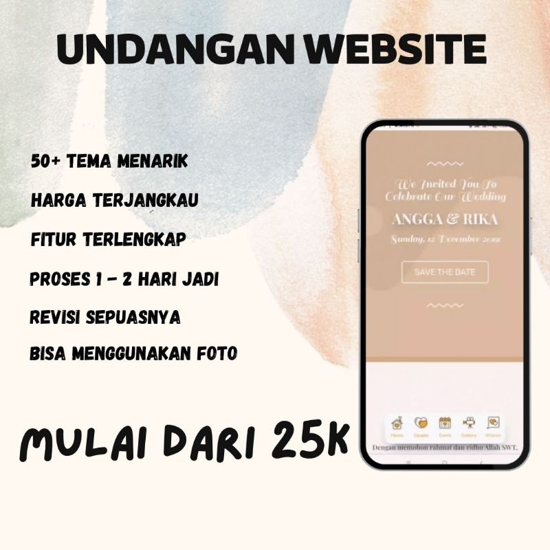 UNDANGAN WEBSITE Tanpa Foto & Dengan Foto