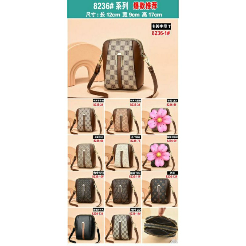 Tas Selempang Wanita 2Resleting  kode 8236