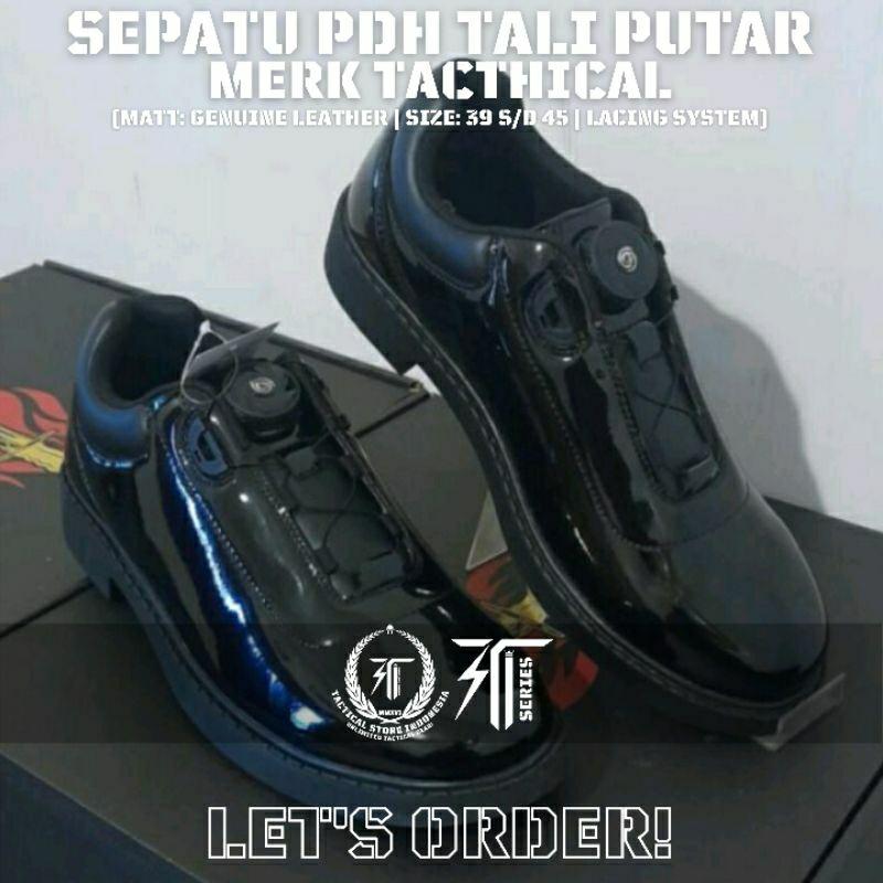 Sepatu PDH Tali Putar Merk Tactical / Tacthical