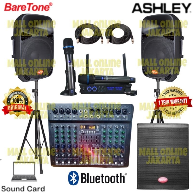 Paket Speaker aktif baretone 15 inch sound system outdoor lapangan subwoofer aktif sw15