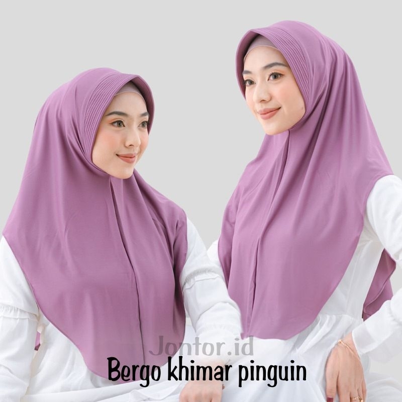 Bergo pinguin pet jersey/Jilbab khimar pinguin jersey/Hijab instan jersey