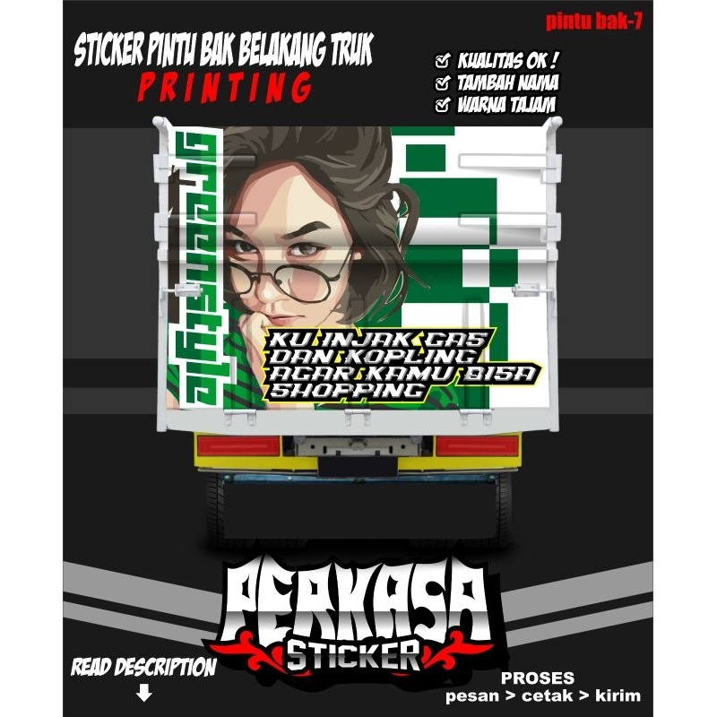 decal pintu belakang bak truk printing keren (pintu bak-7) -perkasa sticker-