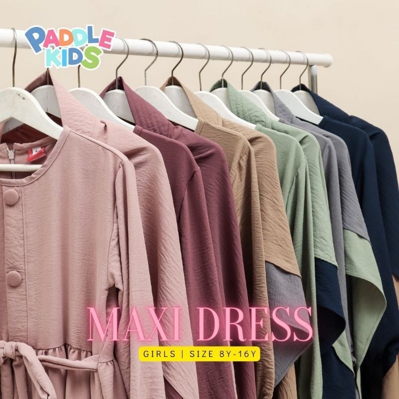 DRESS MAXI KATUN CRINKLE AIRFLOW BY PADDLEKIDS / GAMIS MAXI PADDLE KIDS NABLFASHION