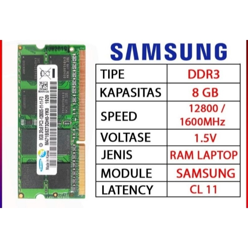 RAM 8GB DDR3 Samsung