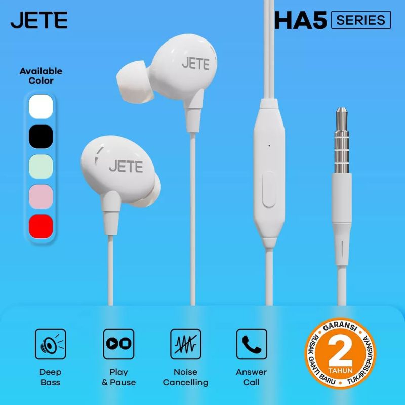 Headset ORI OPPO A17 A16 A16K A16E A15 A15S A31 A33 A37 A39 A52 A72 A92 Headset Original Earphone JE