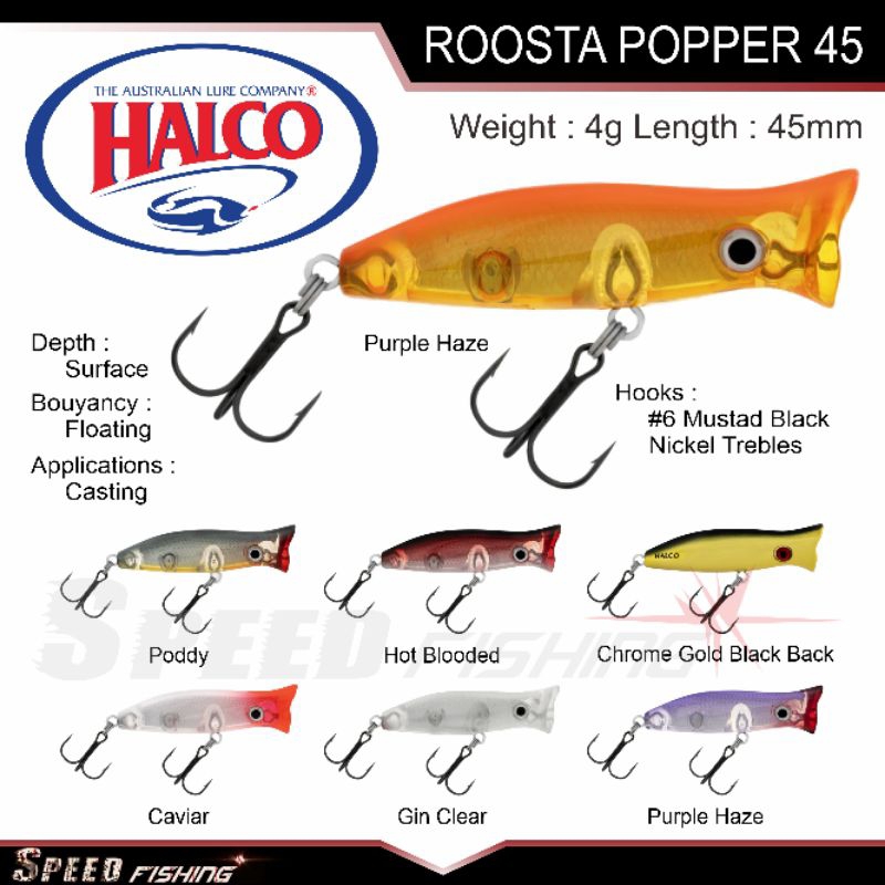 Halco Roosta Popper 45 Lure Popping Floating