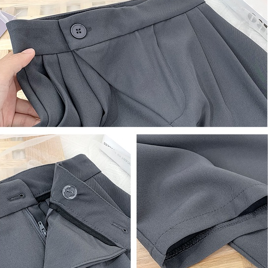 Highwaist Pants Soild Warna Celana Wanita Kekinian Celana Panjang Korea Suit Long Pants