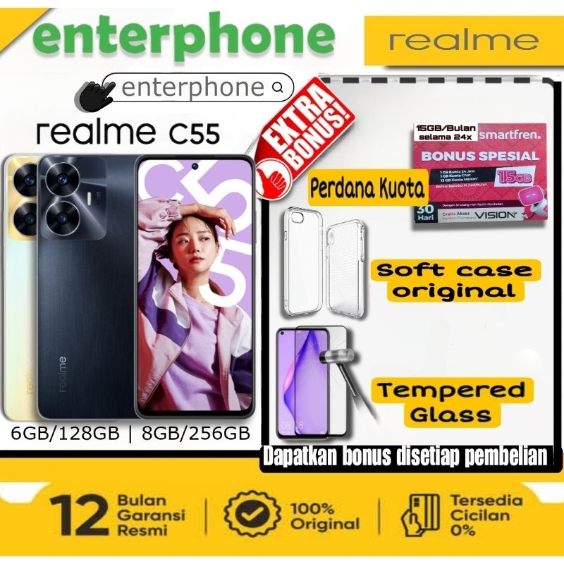 Realme C55 8/256 RAM 8GB Internal 256GB Garansi Resmi