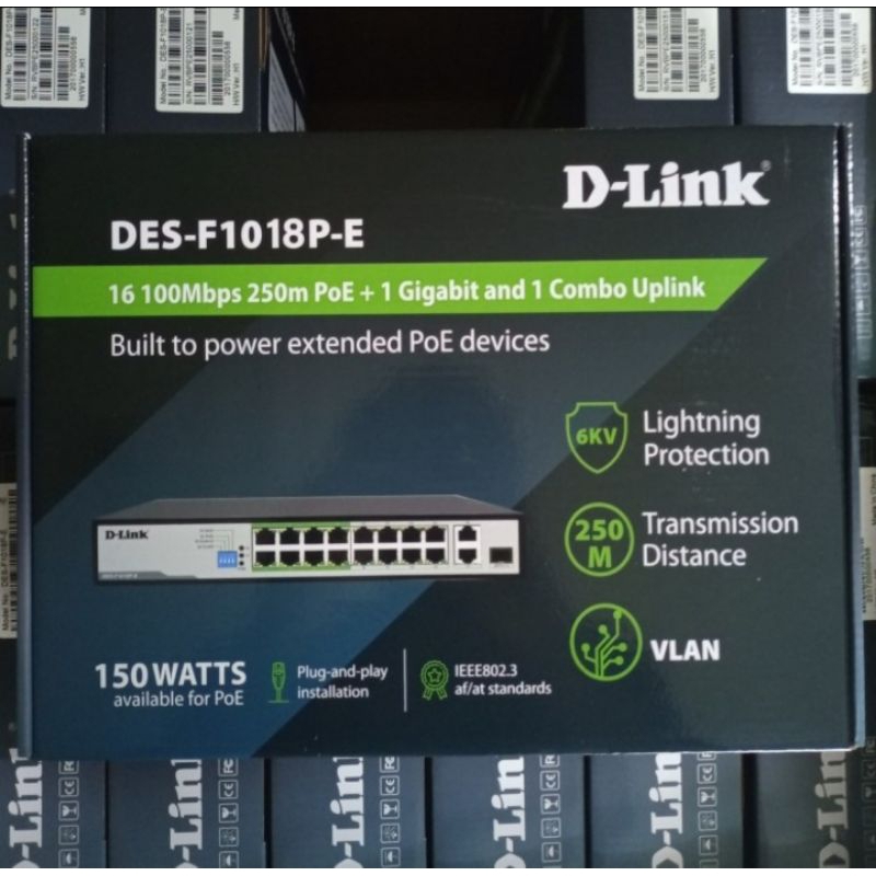D-LINK DES F1018P-E 2Uplink + 16PoE 150W DLINK
