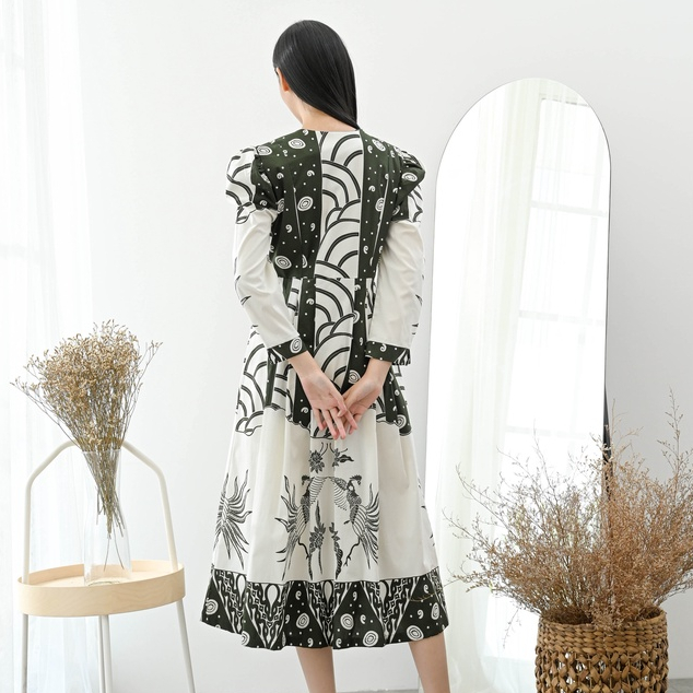 Dress Batik 258  COD/ Batik Wanita Modern/ Dress Batik Panjang