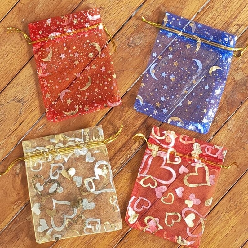 

Kantong tile permen/Organza pouch MOTIF RANDOM