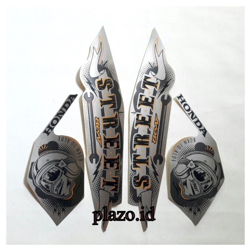 striping Lis Stiker motor honda beat street 2022 2023 silver terbaru