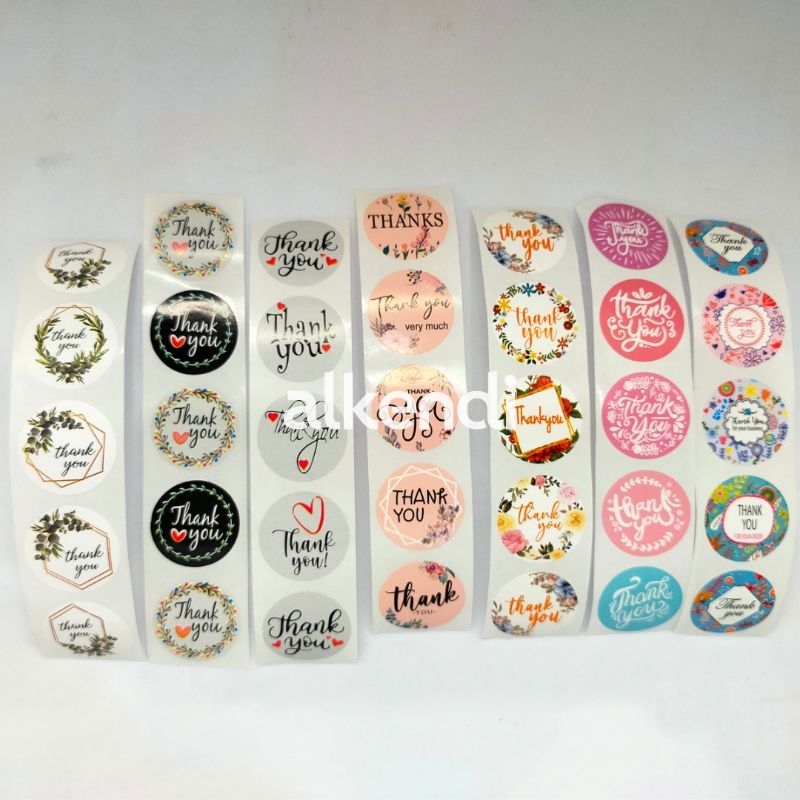 [50 pcs] STIKER TERIMAKASIH | THANK YOU - MIX RANDOM - DIAMETER 2,5 CM