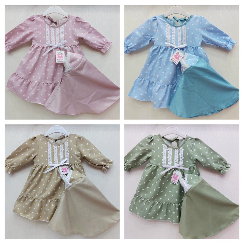 BABYSHWN - polkadot gamis | gamis bayi | gamis lebaran | baju bayi lebaran