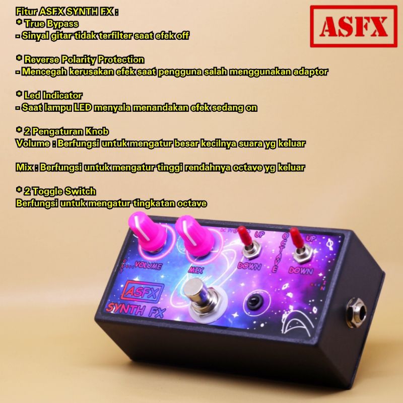 Efek ASFX SYNTH FX 8 bit sound octave up oktaf down untuk gitar dan bass