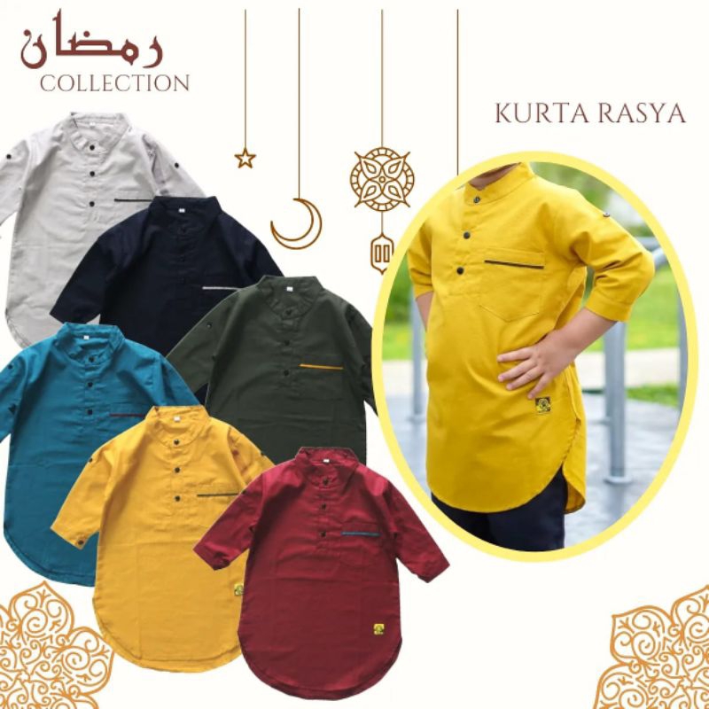 Kurta Anak Laki Laki Lengan 3/4 Baju Koko Lebaran 2023 Terbaru Keren Premium Usia 4 5 6 7 8 9 10 Tahun Bahan Katun Sigaret