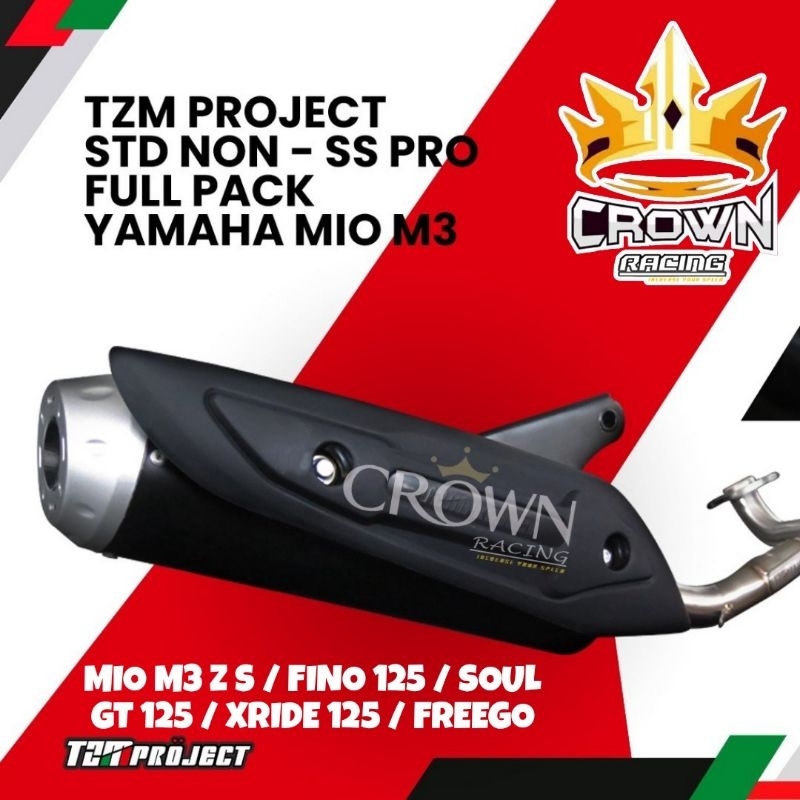 Knalpot TZM Project Non SS Pro Full Package Mio M3 Z S Gear / Fino 125 / Soul GT 125 / Xride 125 / F