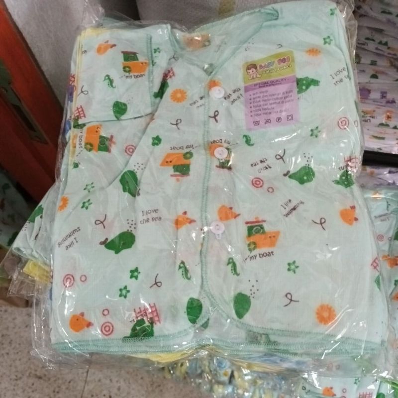 baju bayi tanggan pendek 12 pis motip (prin)